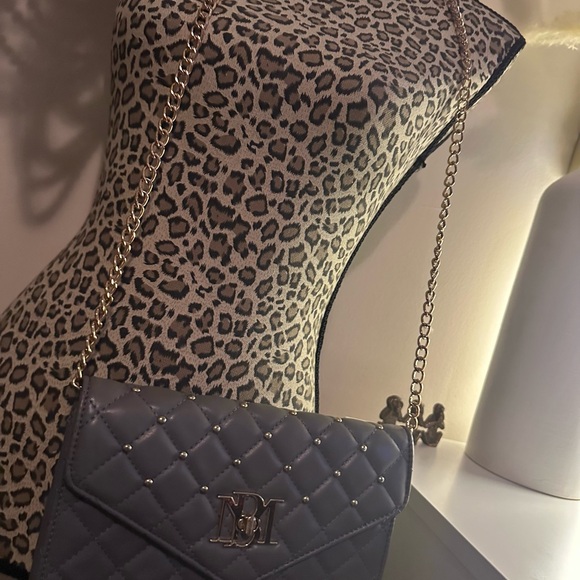 Badgley Mischka Purse Gray and Gold - Picture 9 of 13